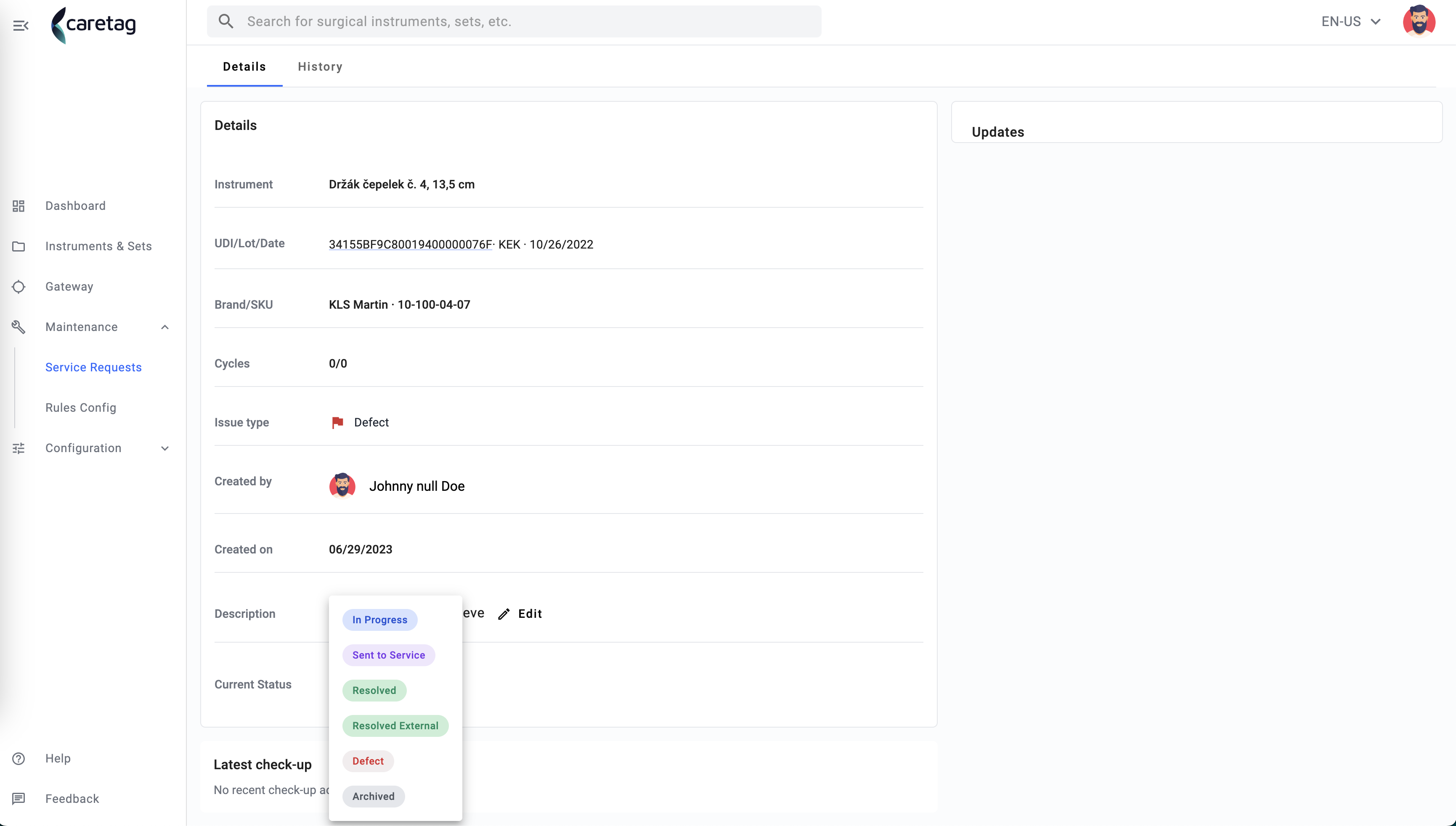 Service requests