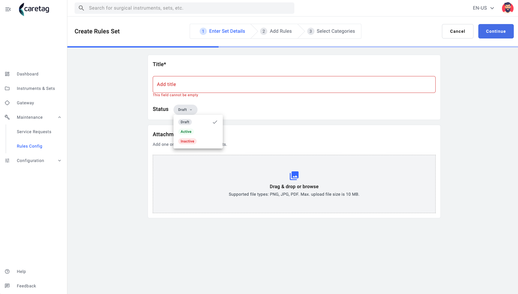 Rules config